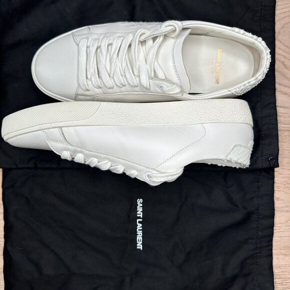 Saint Laurent Court Classic Python Low-Top 'White'| Womens: 38 - Picture 13 of 16